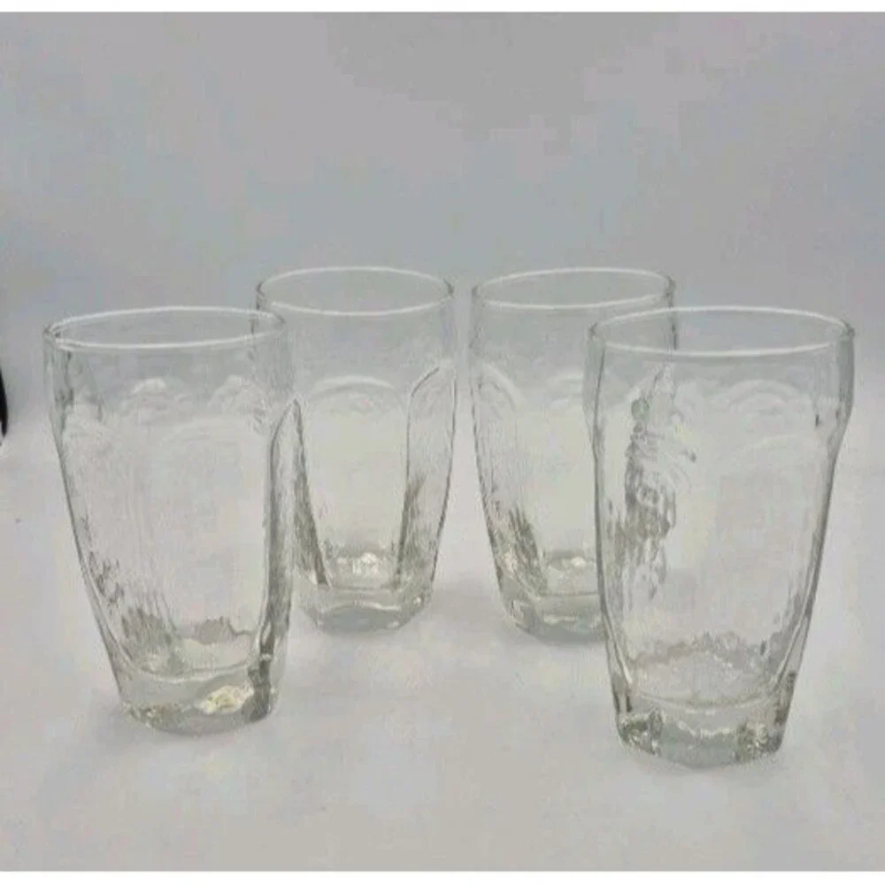 Vintgage Libbey Chivalry Clear Glasses  (Set of 4) Pristine! 5.25 Inches
